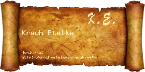 Krach Etelka névjegykártya